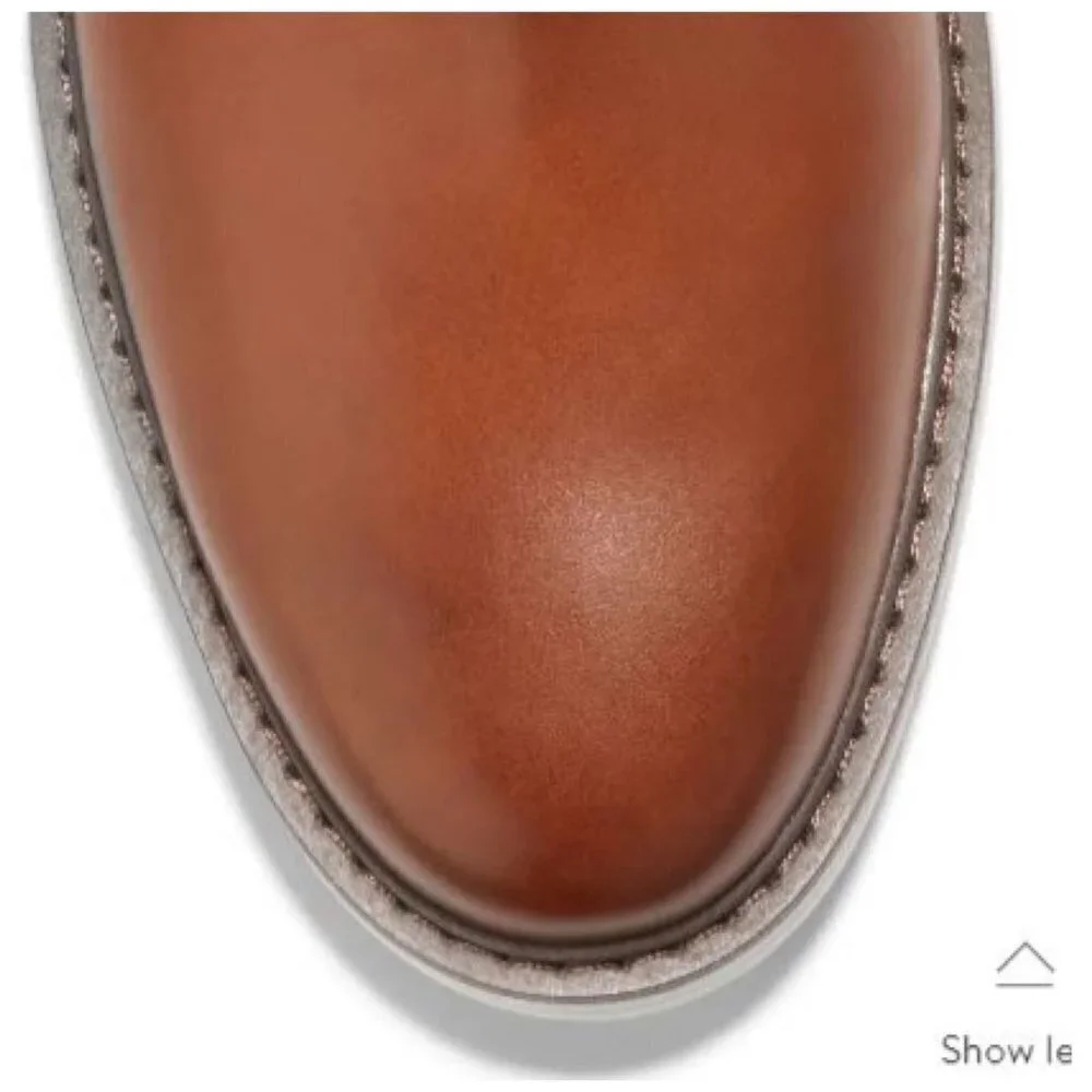 Cole Haan Mens Brown Leather Go To Lace Up White Sole Chukka Boots Sz 9 New